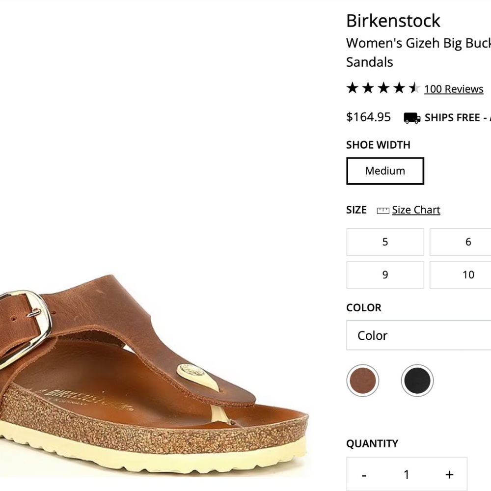 Birkenstock Women's Gizeh Big Buckle Oiled Leather Thong size 39 - Picture 12 of 12